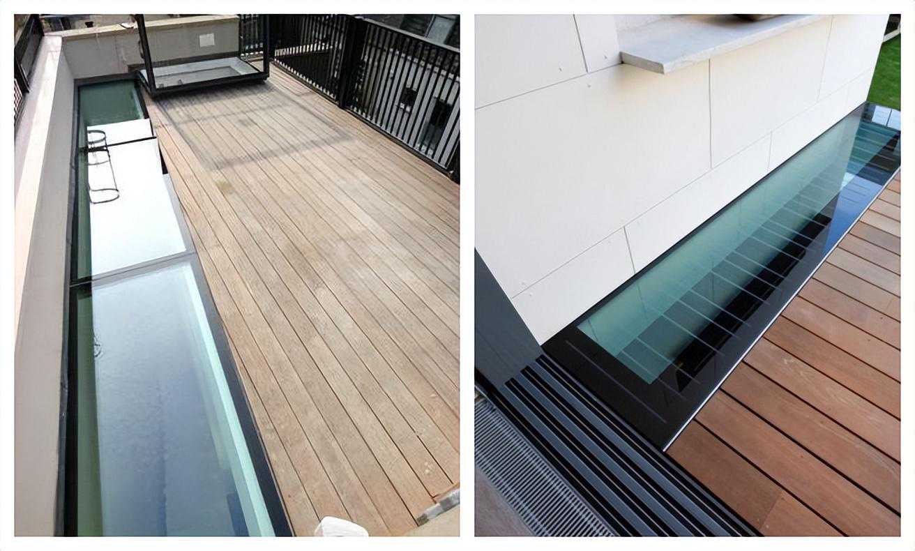 露台铺防腐木地板，我偏要预留50公分，拼铺玻璃楼下空间亮堂2倍